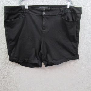 Torrid Womens Shorts Plus Size 26 Black Cuffed Stretch 6.5" Inseam Dressy Pocket
